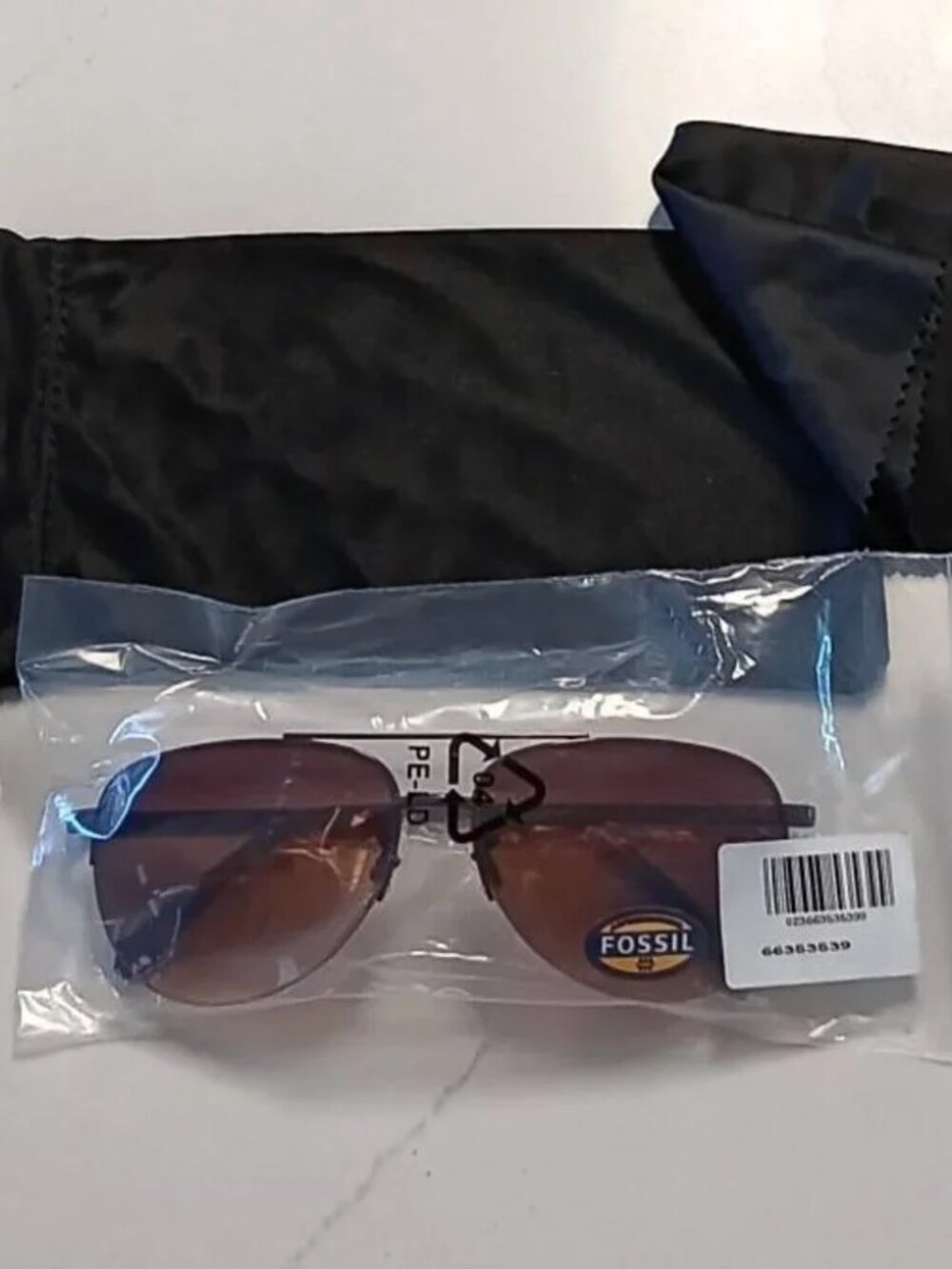 FOSSIL Sunglasses Aviators Bronze Metal Frame and Lens Unisex NEW